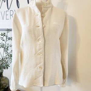 KAVITA STUNNING OFF WHITE SHACKET / JACKET - MANDARIN COLLAR - SIZE SMALL - NWT